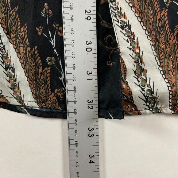 Vintage 90s Goouch Silk Shirt Men's Medium Paisley Abstract Baroque Long Sleeve - Picture 9 of 12